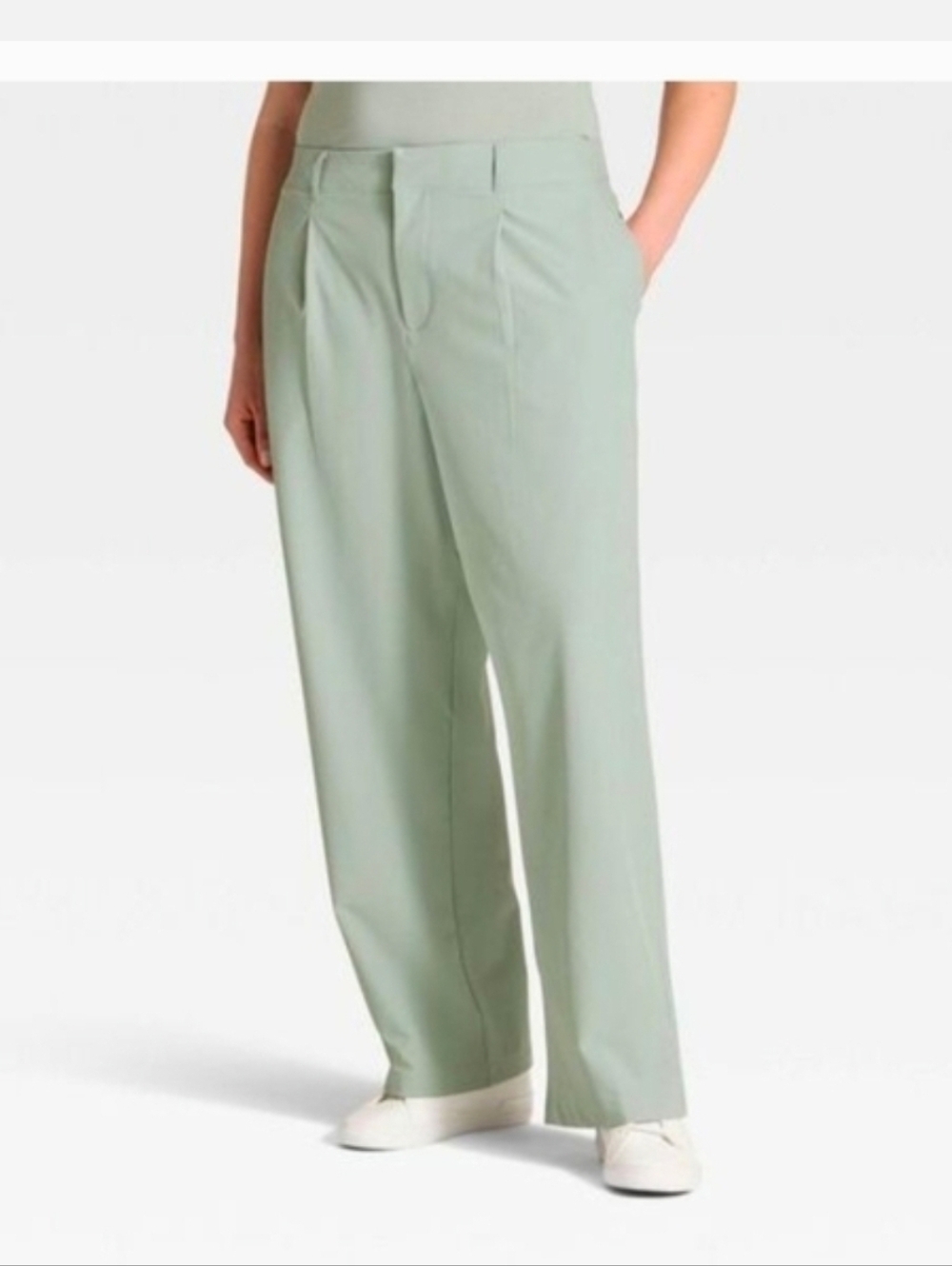 All in Motion Women's Woven High-Rise Trouser Pants Sage Green